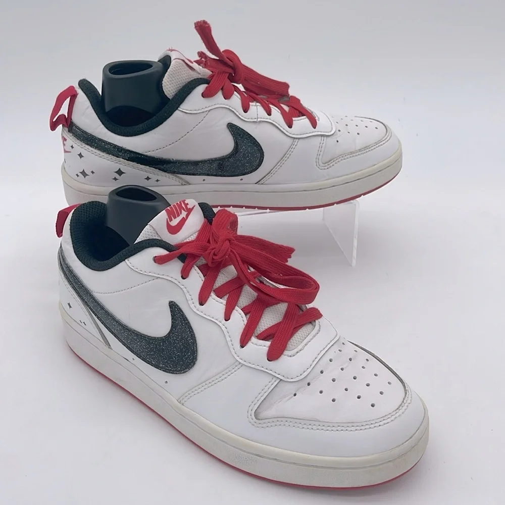 Nike Court Borough 2 Low White Very Berry Shoes Youth Size 6.0Y #DM0110-100